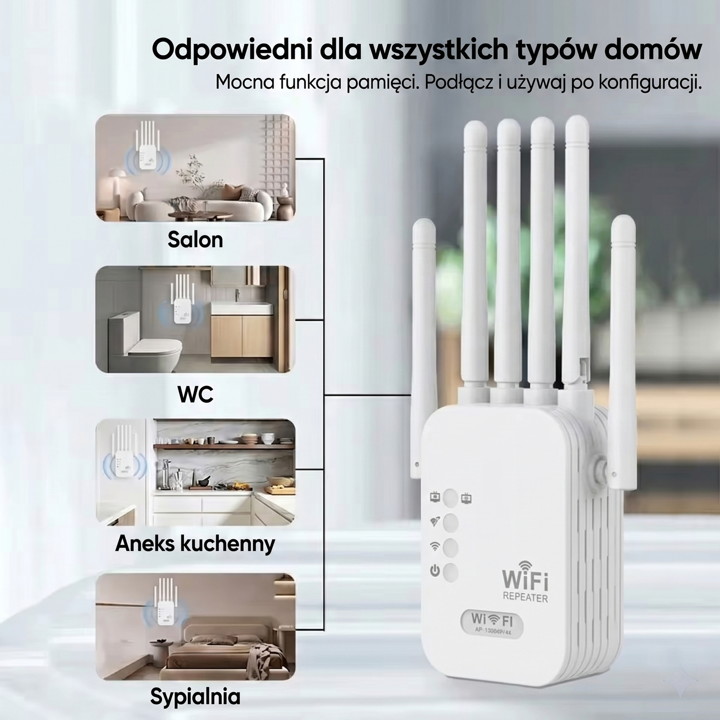 Bostech Rozszerzacz Zasięgu WiFi+